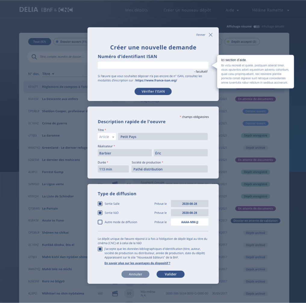 a short version of the deposit form